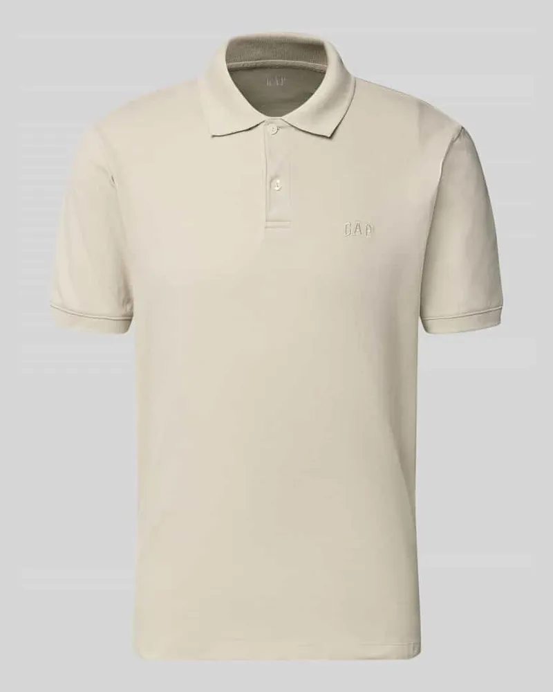 GAP Slim Fit Poloshirt mit Label-Stitching Offwhite