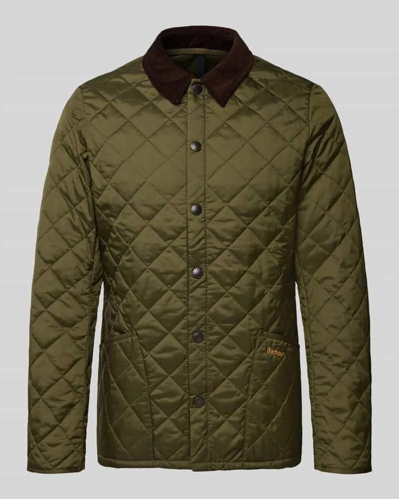 Barbour Steppjacke mit Umlegekragen Oliv