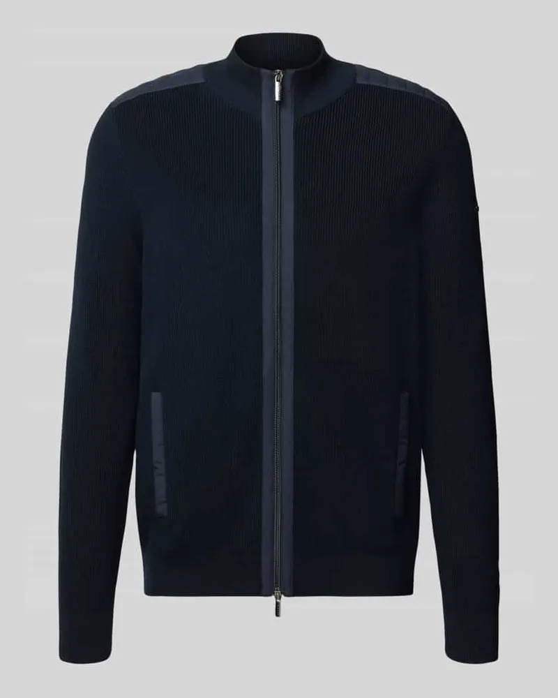 Bugatti Cardigan mit Zweiwege-Reißverschluss Marine
