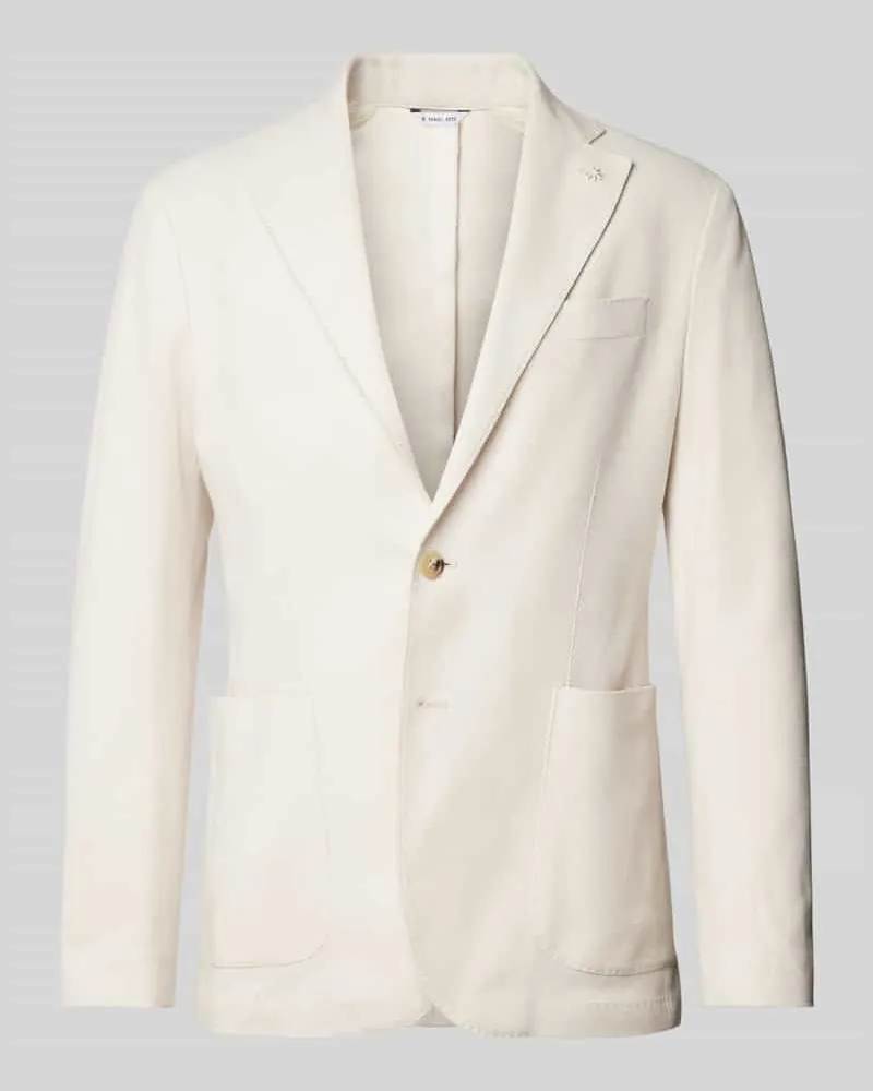 Manuel Ritz 2-Knopf-Sakko mit Reverskragen Offwhite