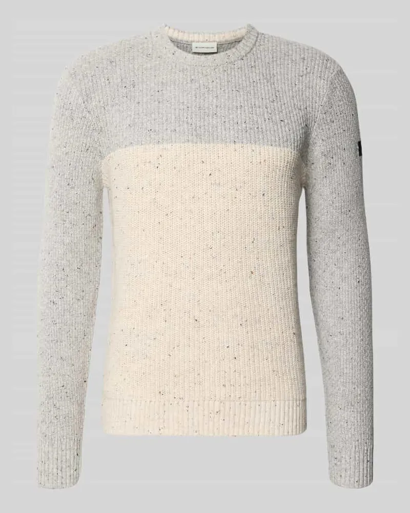 Tom Tailor Regular Fit Strickpullover aus Baumwoll-Mix Offwhite