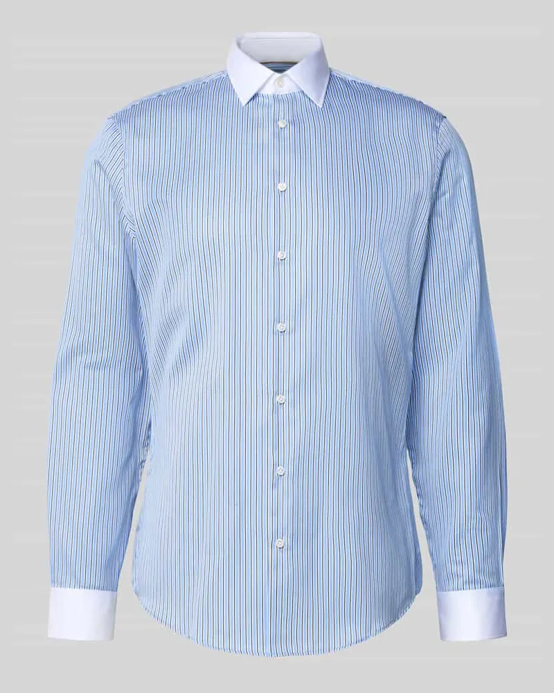 JAKE*S Slim Fit Businesshemd aus Baumwolle mit Kentkragen Weiss