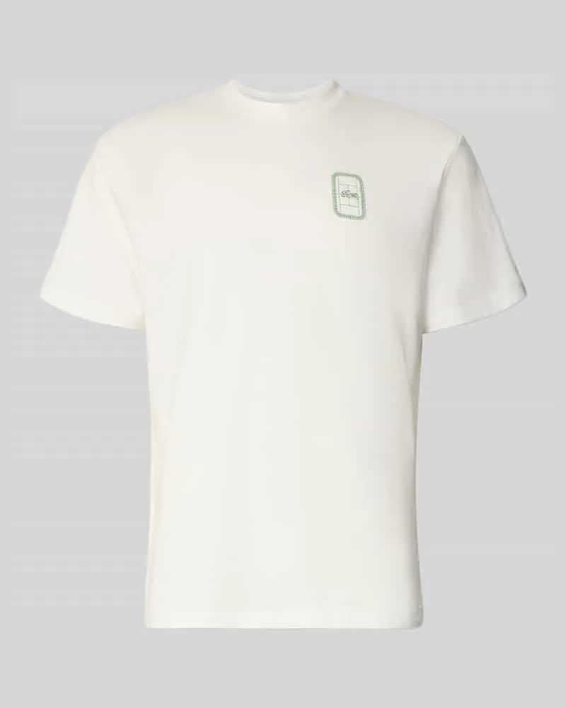 Lacoste Regular Fit T-Shirt aus reiner Baumwolle Modell 'CN Tenniscourt Backprint Offwhite