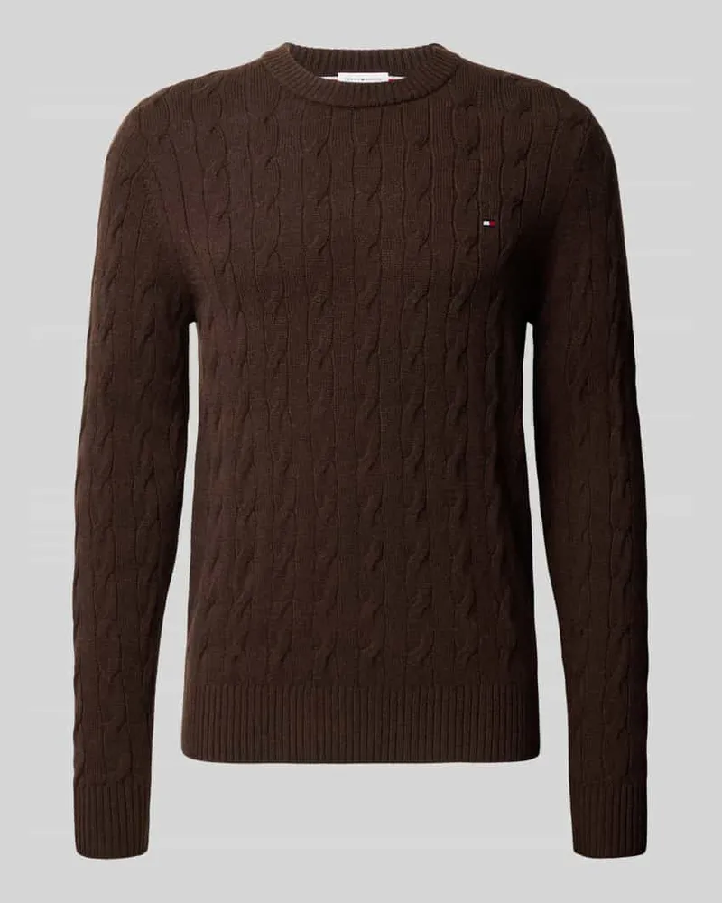 Tommy Hilfiger Regular Fit Pullover aus reiner Schafswolle Dunkelbraun