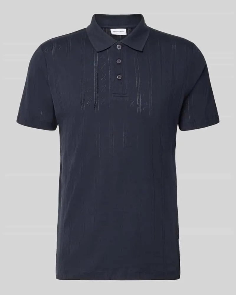 Lindbergh Regular Fit Poloshirt mit kurzer Knopfleiste Marine