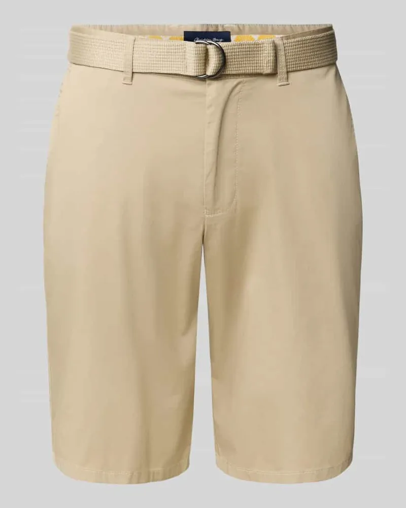 Christian Berg Bermudas mit französischen Eingrifftaschen Sand