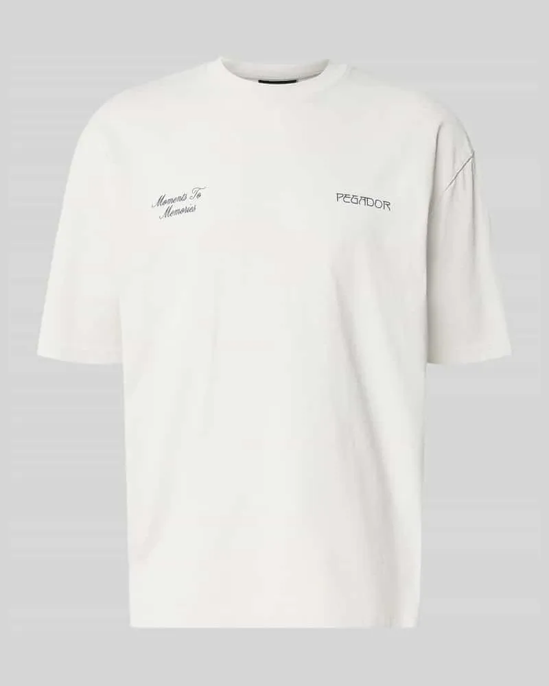 PEGADOR Oversized T-Shirt mit 1/2-Arm Modell 'Zernez Hellgrau