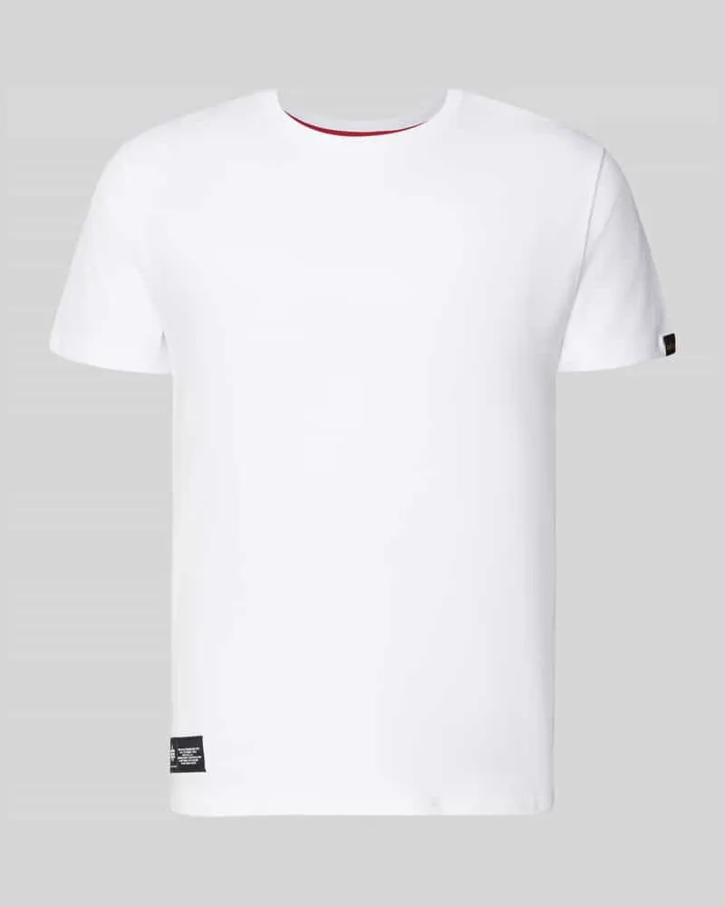 Alpha Industries T-Shirt mit Label-Patch Weiss