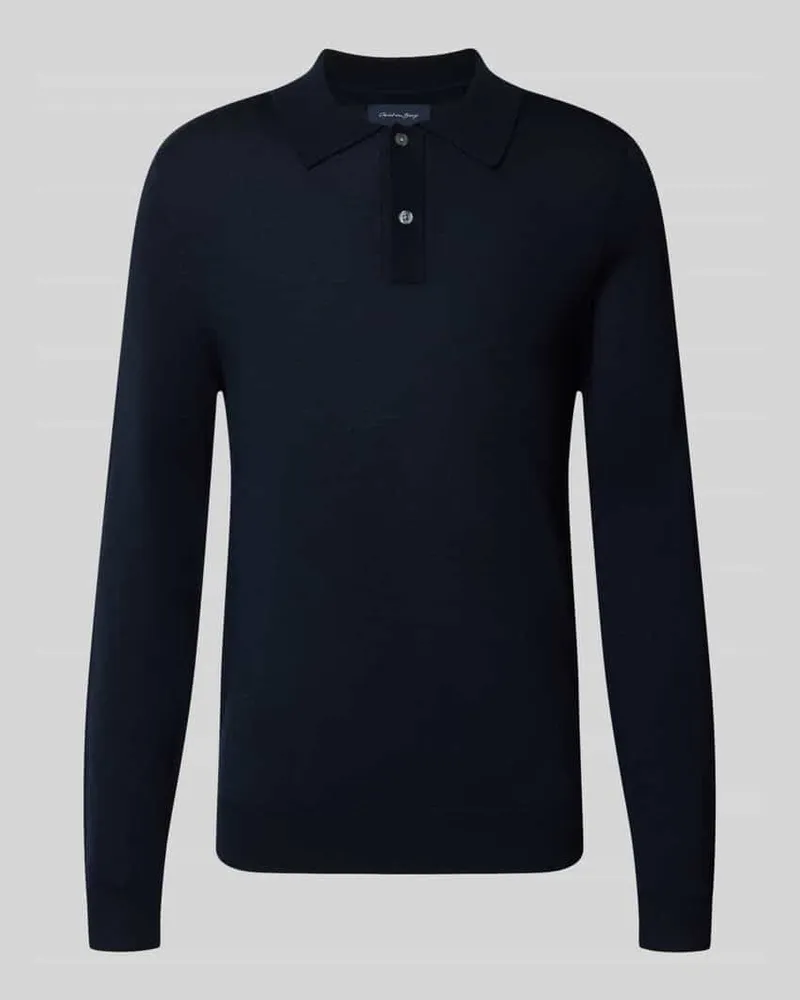 Christian Berg Regular Fit Poloshirt aus Woll-Mix Marine