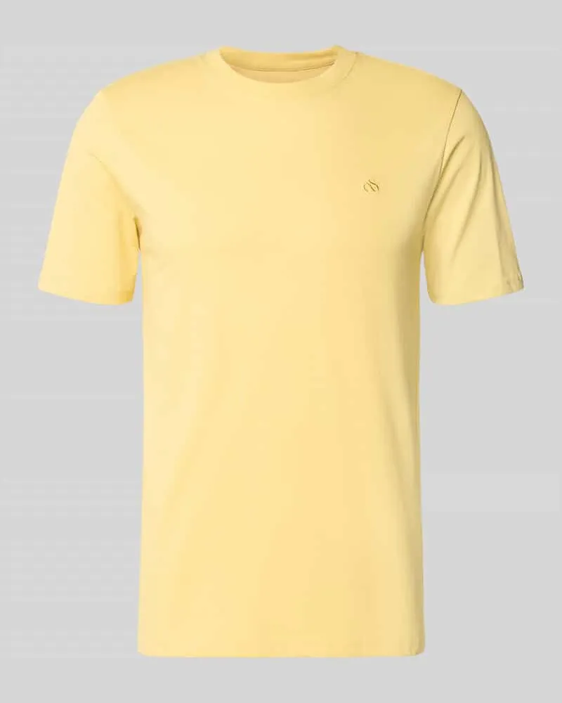 Scotch&Soda Regular Fit T-Shirt mit Logo-Stitching Gelb