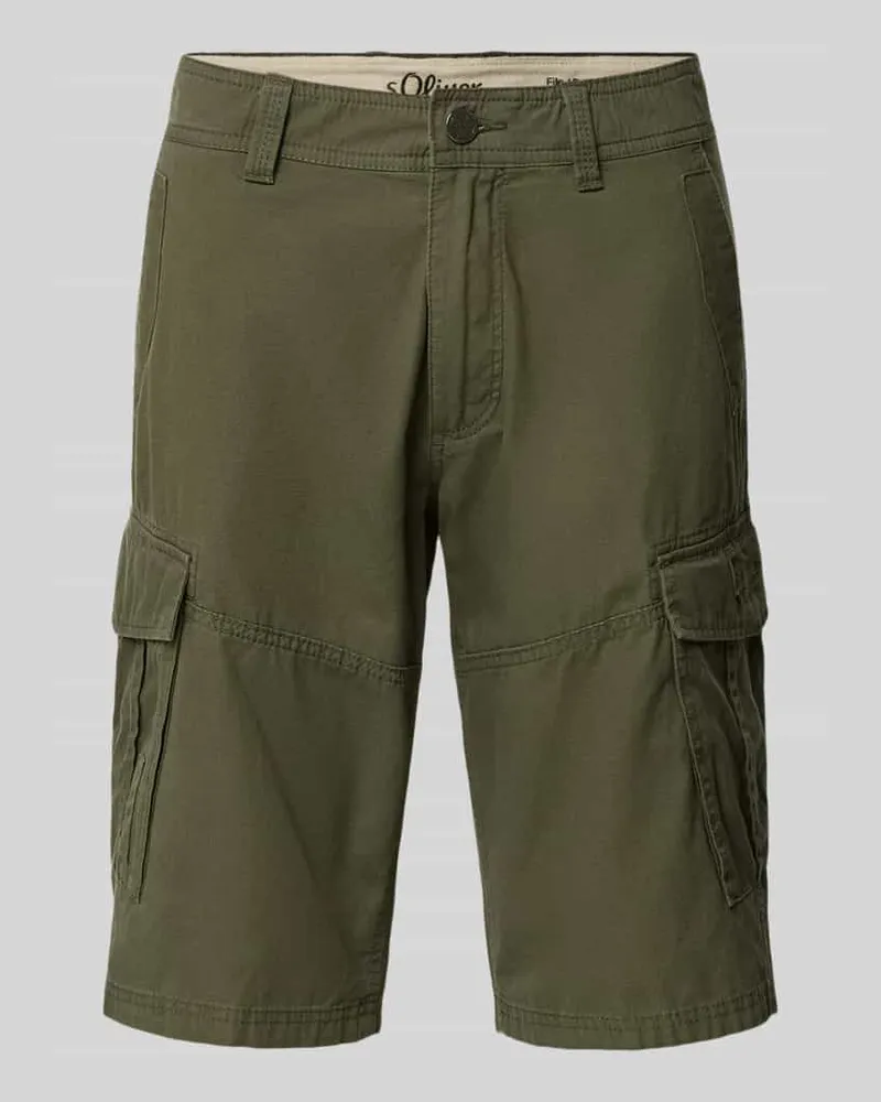 S.Oliver Relaxed Fit Cargoshorts aus reiner Baumwolle Modell 'FILE Oliv