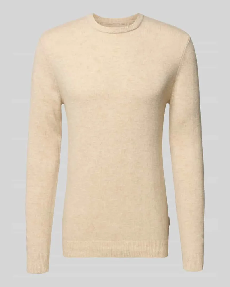 Blend Strickpullover mit gerippten Abschlüssen Modell 'BRANKO Beige