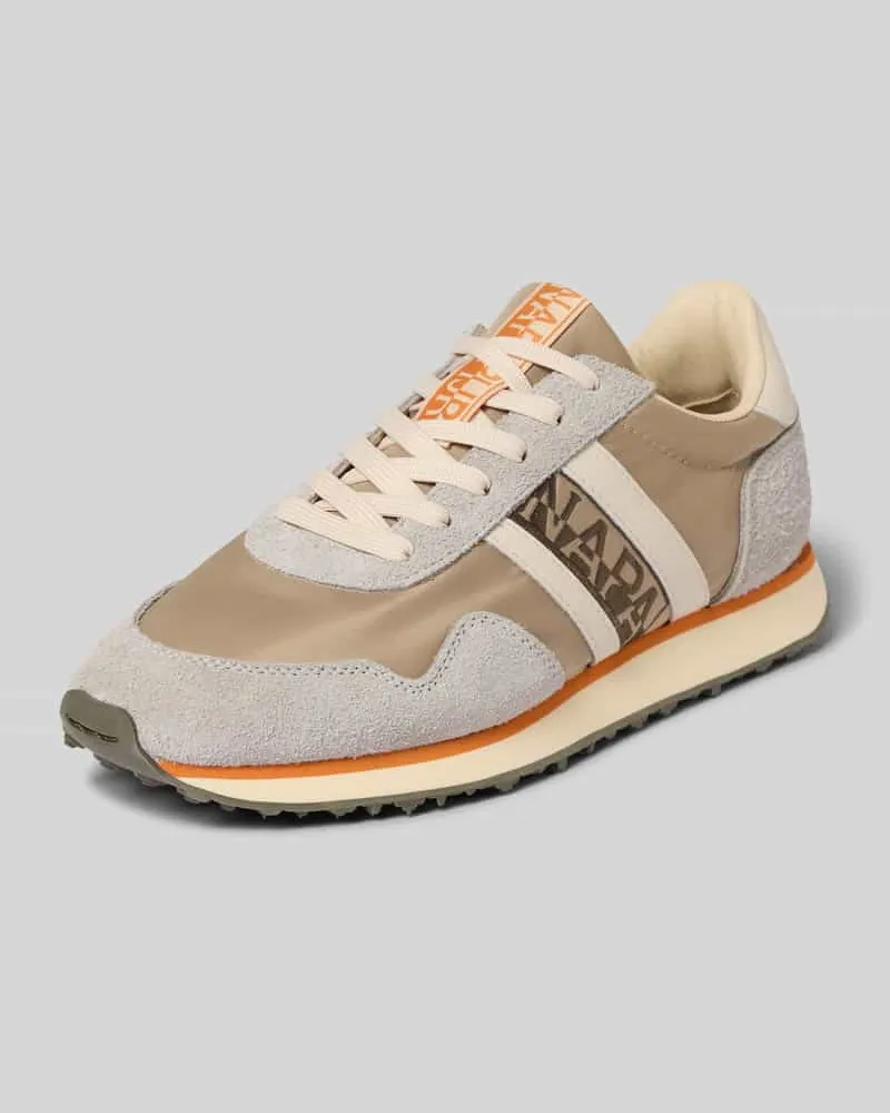 Napapijri Sneaker aus Leder-Textil-Mix Modell 'SHARD Hellgrau