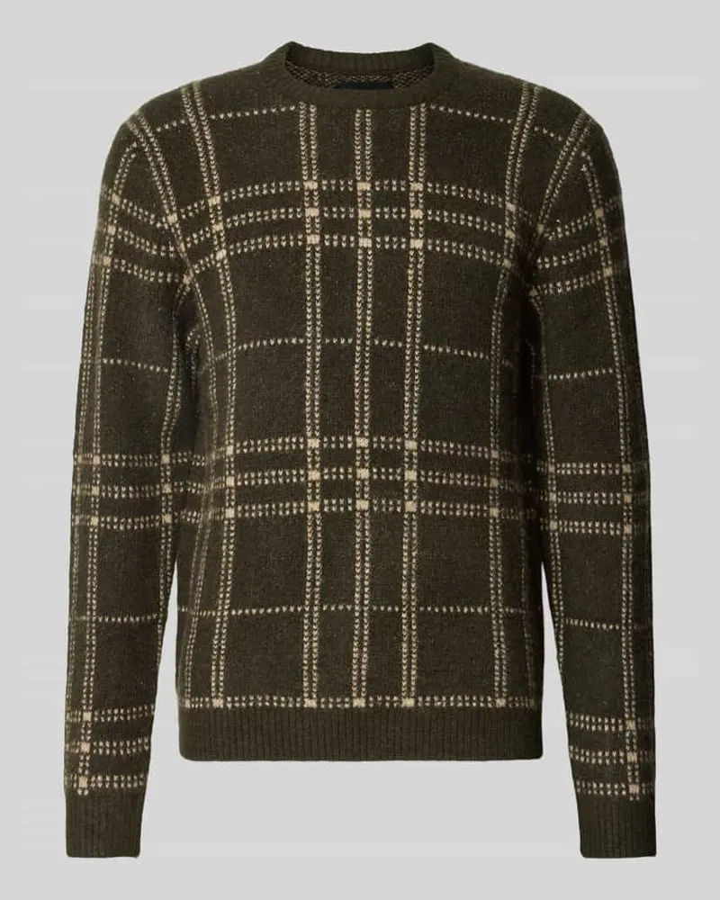Jack & Jones Regular Fit Strickpullover aus elastischem Woll-Mix Khaki