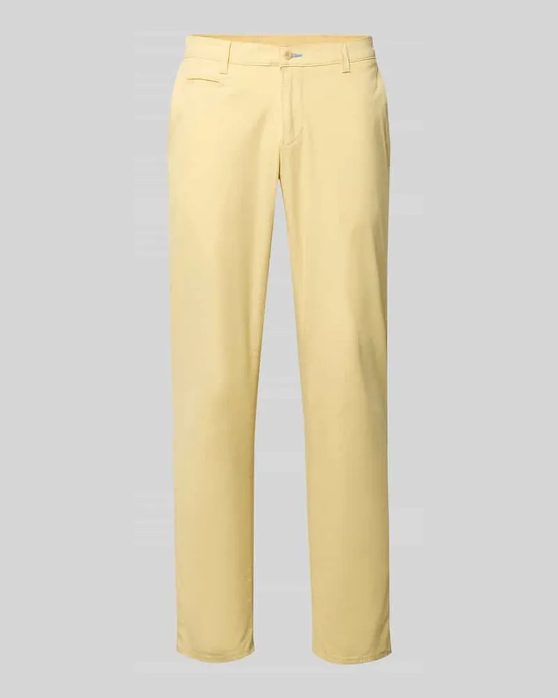 Brax Slim Fit Stoffhose mit Gesäßtaschen Modell 'Fabio Gelb