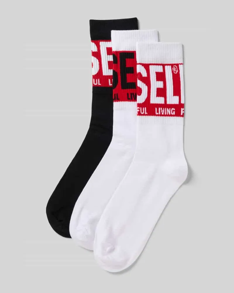 Diesel Socken mit Label-Print im 3er-Pack 