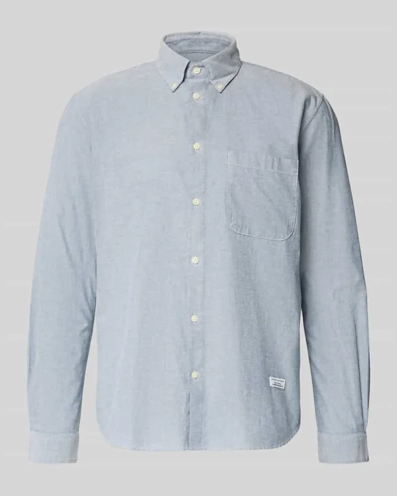 Marc O'Polo Regular Fit Freizeithemd aus reiner Baumwolle Bleu