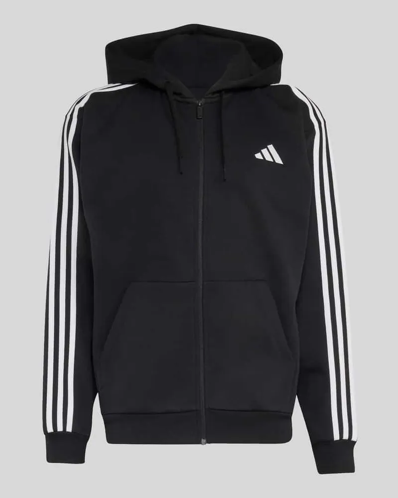 adidas Regular Fit Sweatjacke mit Kontraststreifen Black
