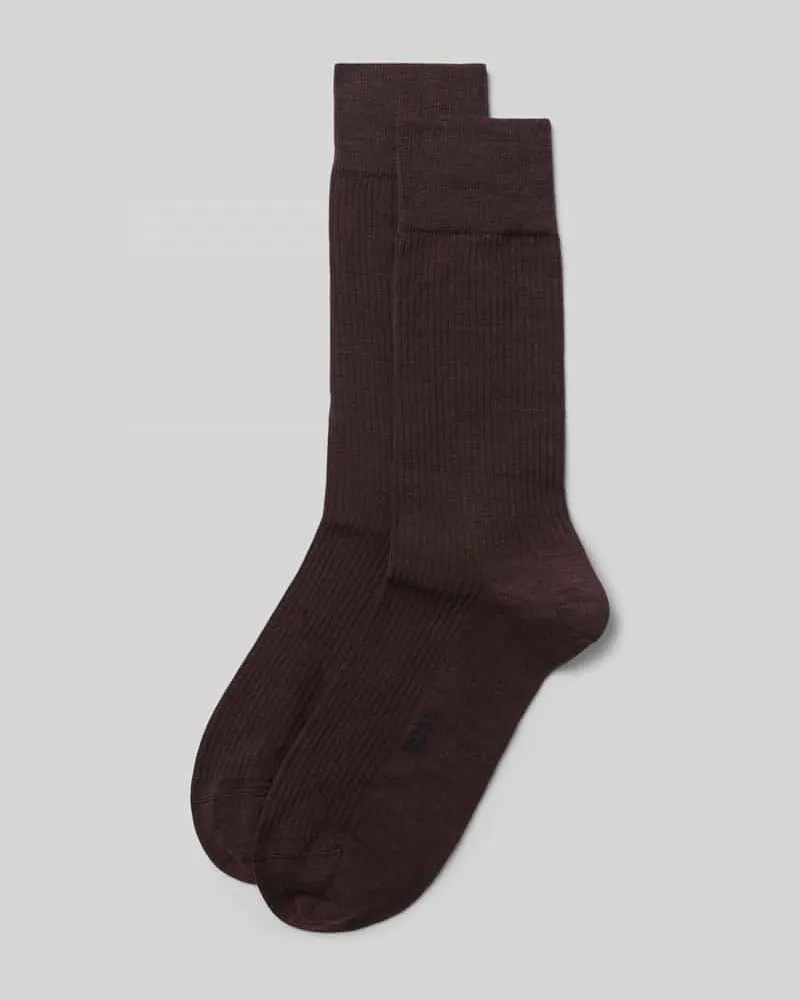 HUGO BOSS Socken aus Woll-Mix im 2er-Pack Dunkelbraun