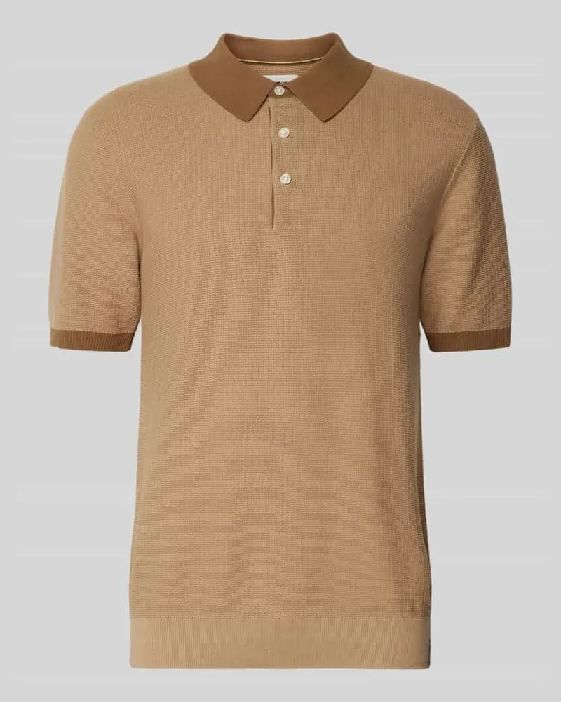 Scotch&Soda Regular Fit Poloshirt mit Strukturmuster Beige
