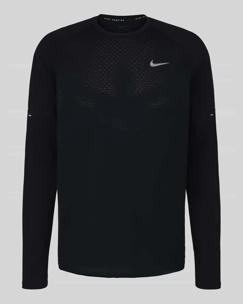 Nike Regular Fit Sport-Langarmshirt mit Logo-Detail Black