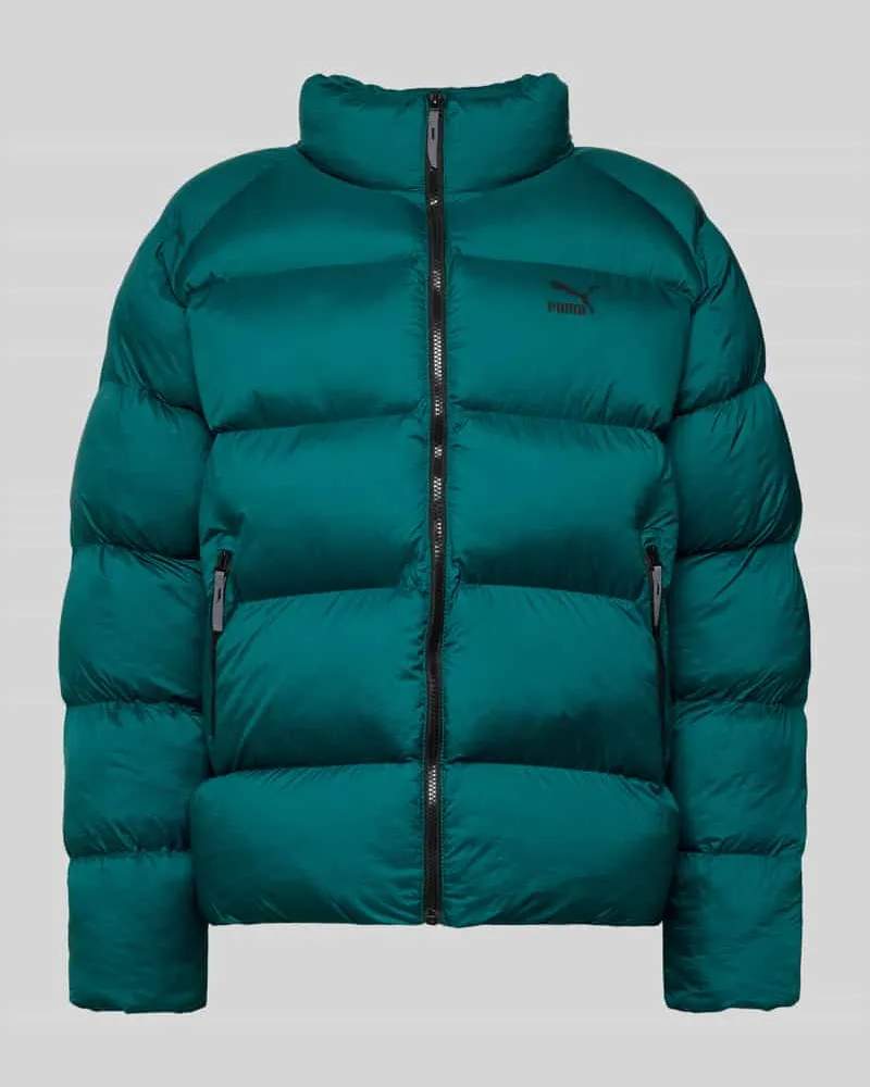 Puma Steppjacke mit Label-Print Dunkelgruen