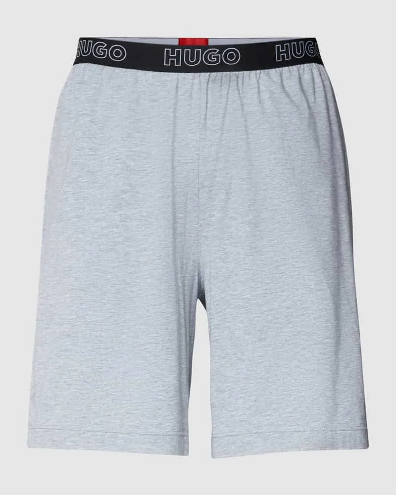 HUGO BOSS Shorts mit elastischem Logo-Bund Modell 'Unite Short Mittelgrau