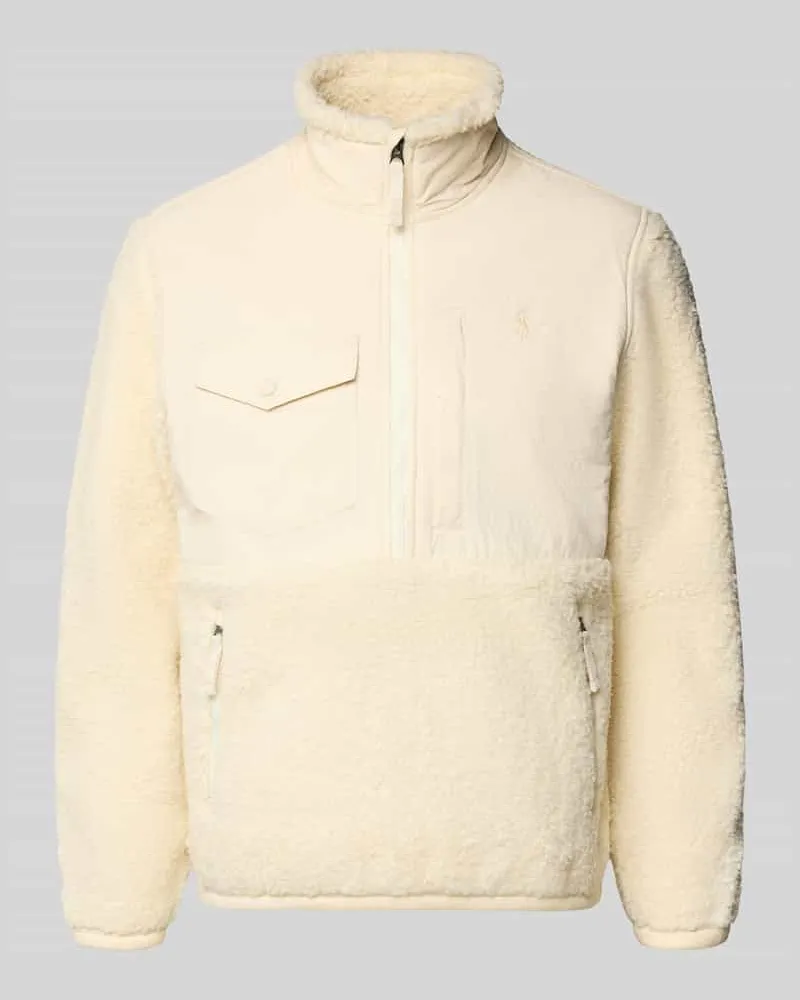 Ralph Lauren Sweatshirt mit Teddyfell Offwhite