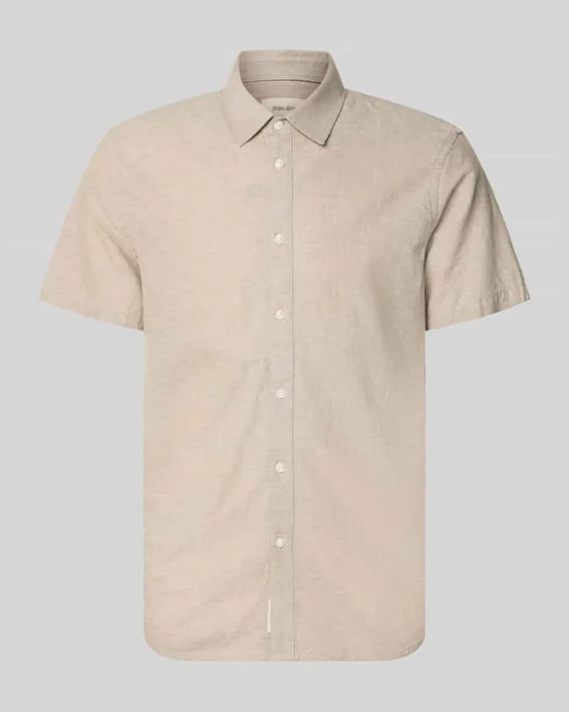Blend Regular Fit Freizeithemd mit Kentkragen Modell 'ABAN Beige