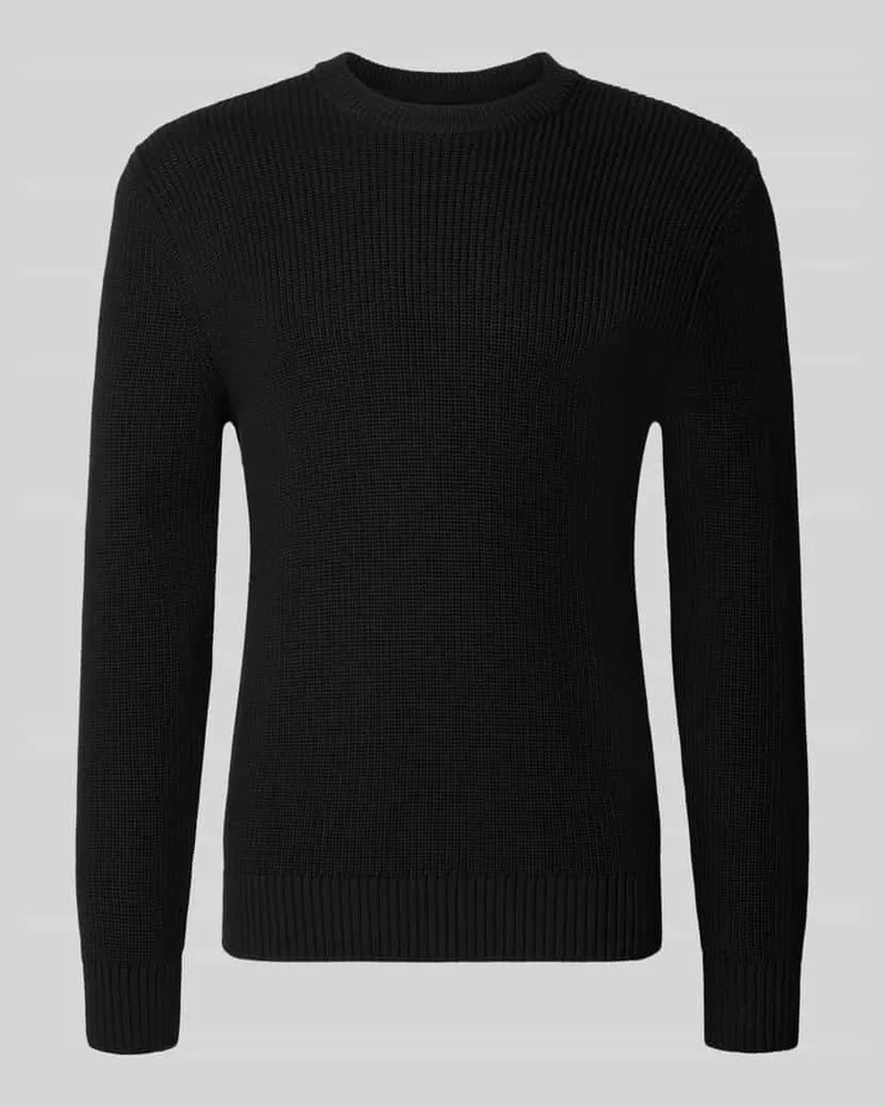 McNeal Regular Fit Strickpullover aus reiner Baumwolle Black
