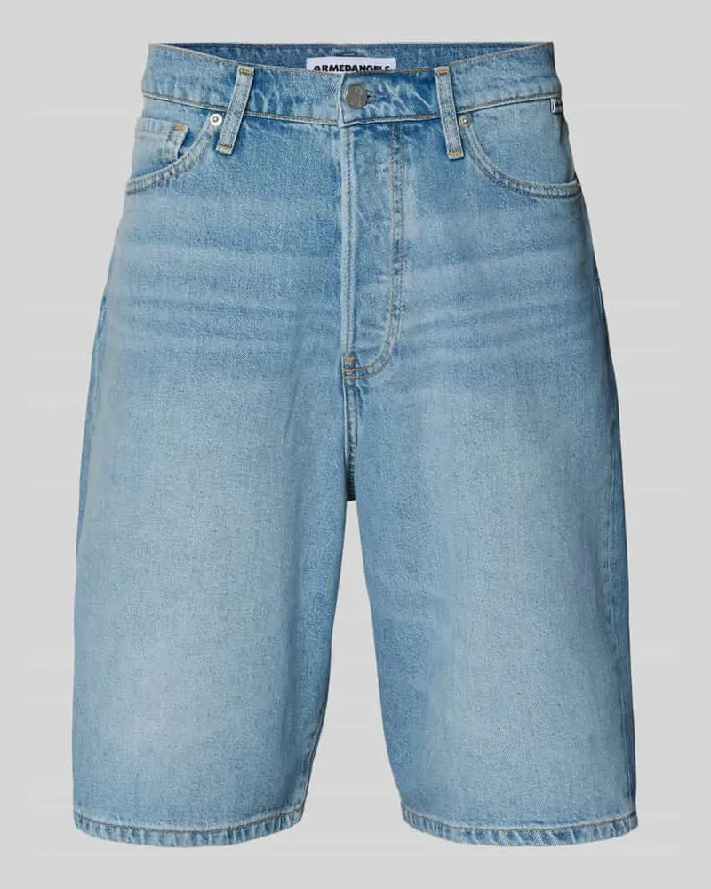 Armedangels Loose Fit Jeansshorts aus Lyocell-Baumwoll-Mix Modell 'BAGGY HEMP BLEND Hellblau