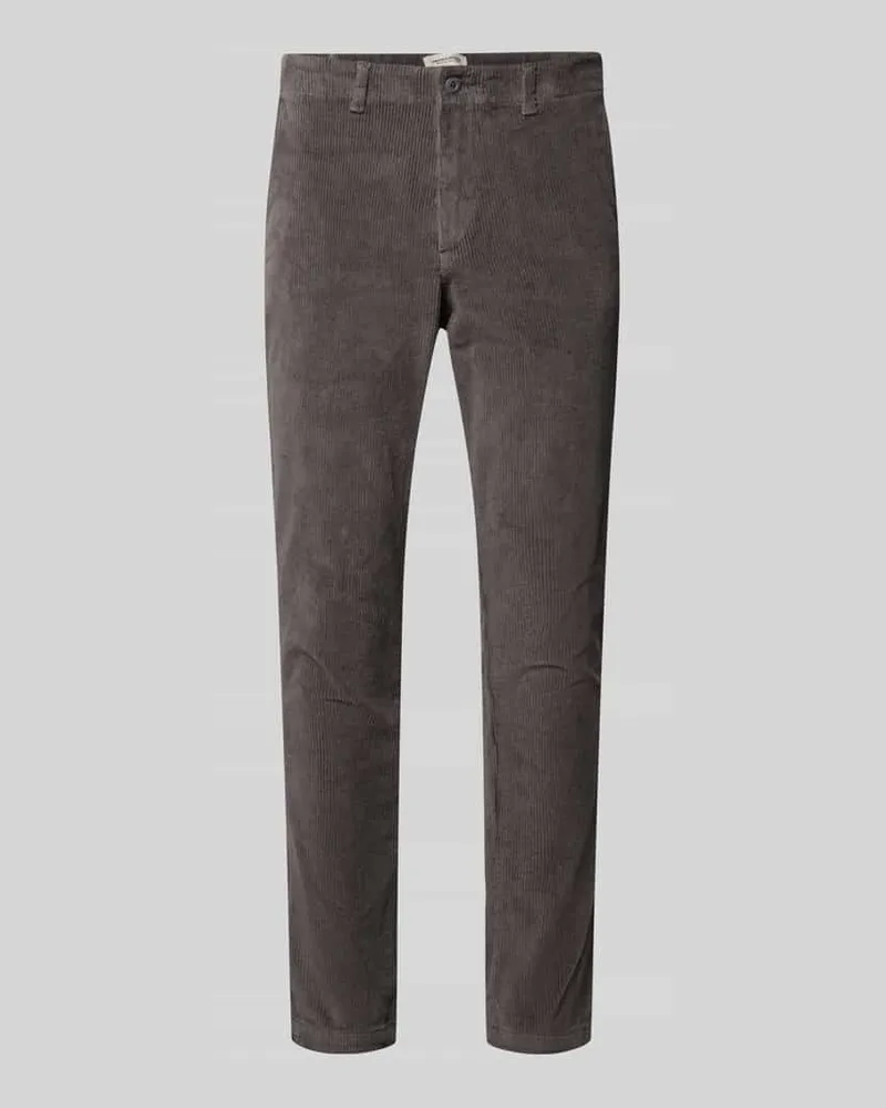 Jack & Jones Slim Fit Stoffhose in Cord-Optik Modell 'Marco Mittelgrau
