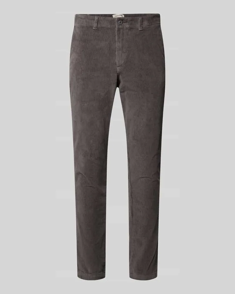 Jack & Jones Slim Fit Stoffhose in Cord-Optik Modell 'Marco Mittelgrau