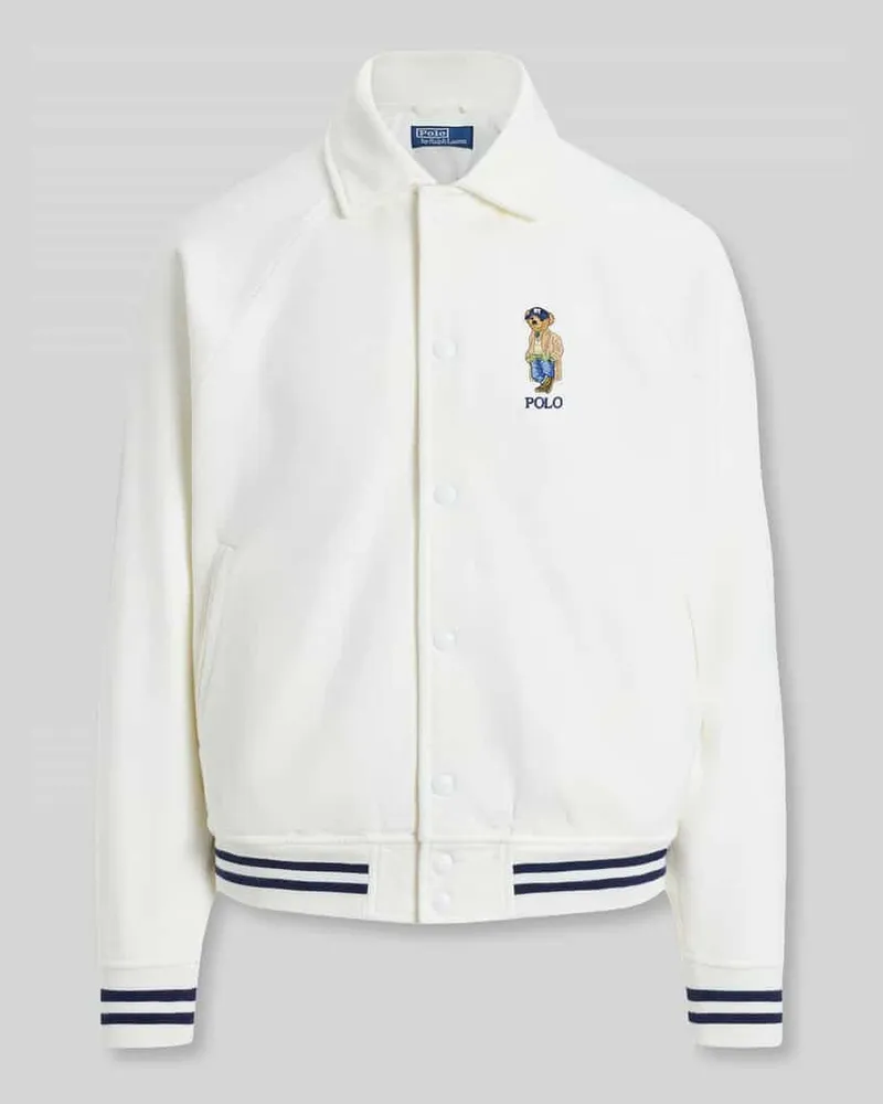Ralph Lauren Vintage Fit Sweatjacke aus Baumwoll-Mix Offwhite