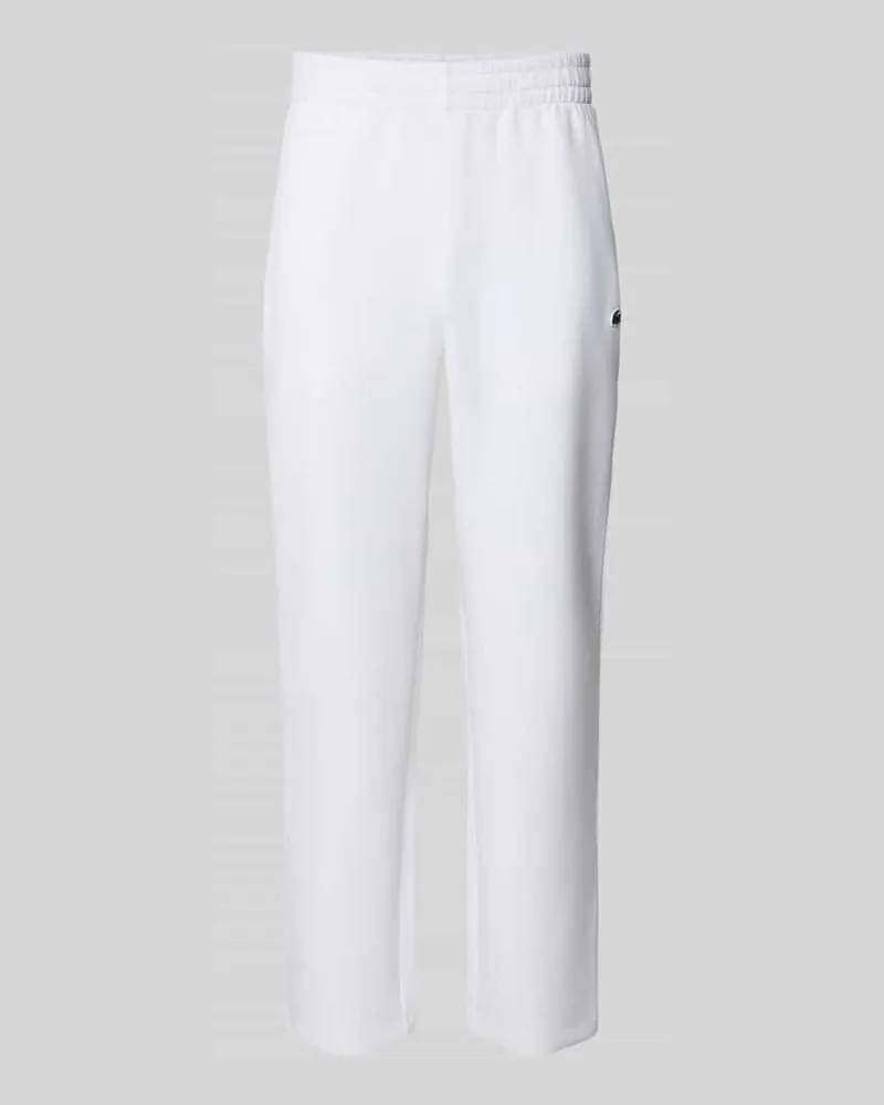 Lacoste Tapered Sweatpants mit Baumwoll-Anteil Weiss