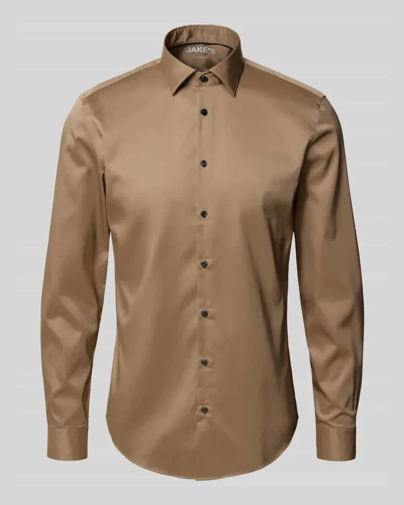 JAKE*S Slim Fit Business-Hemd mit Kentkragen 