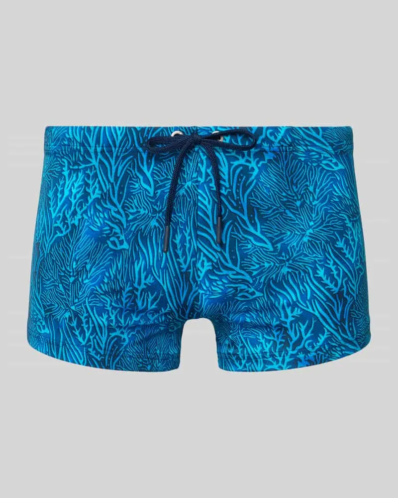 HOM Badehose im Allover-Look Modell 'Panarea Blau