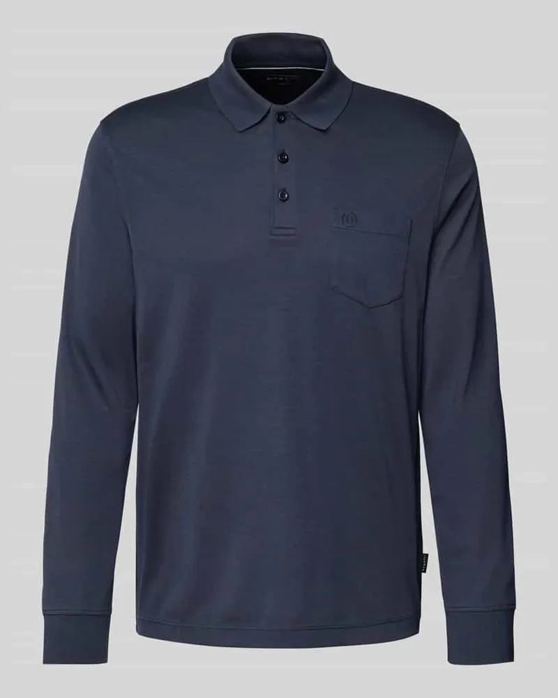 Bugatti Poloshirt mit Label-Stitching Marine