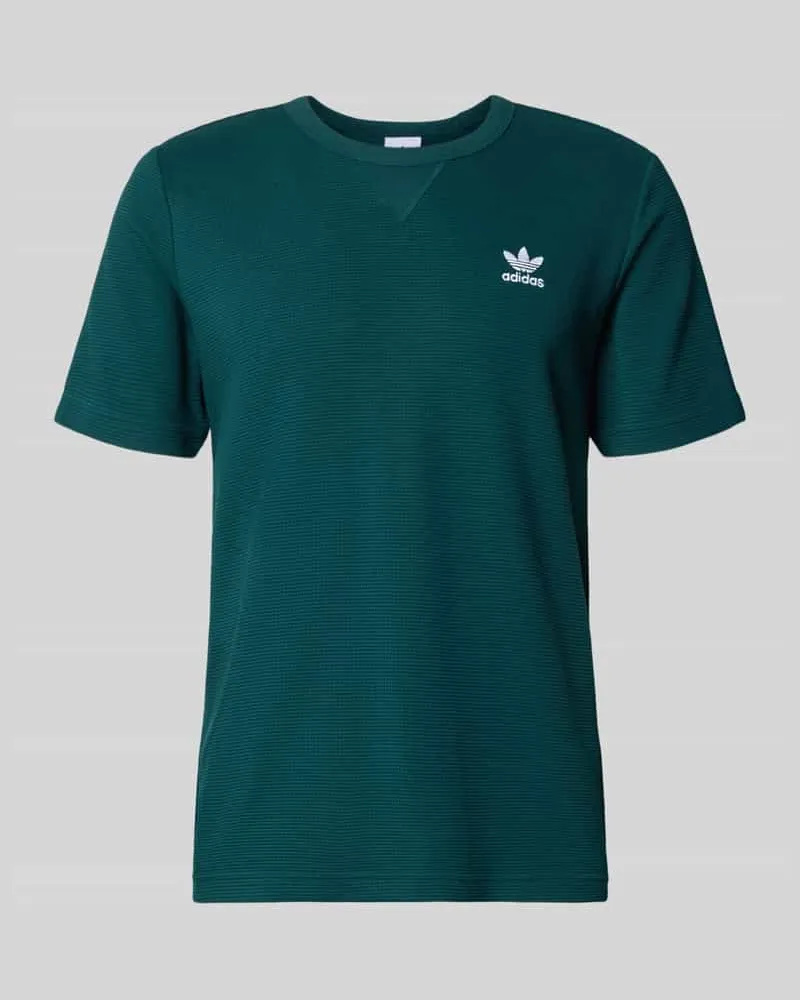 adidas T-Shirt mit Label-Stitching Dunkelgruen