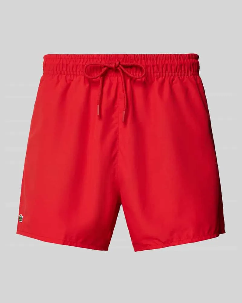 Lacoste Regular Fit Badeshorts mit Logo-Badge 