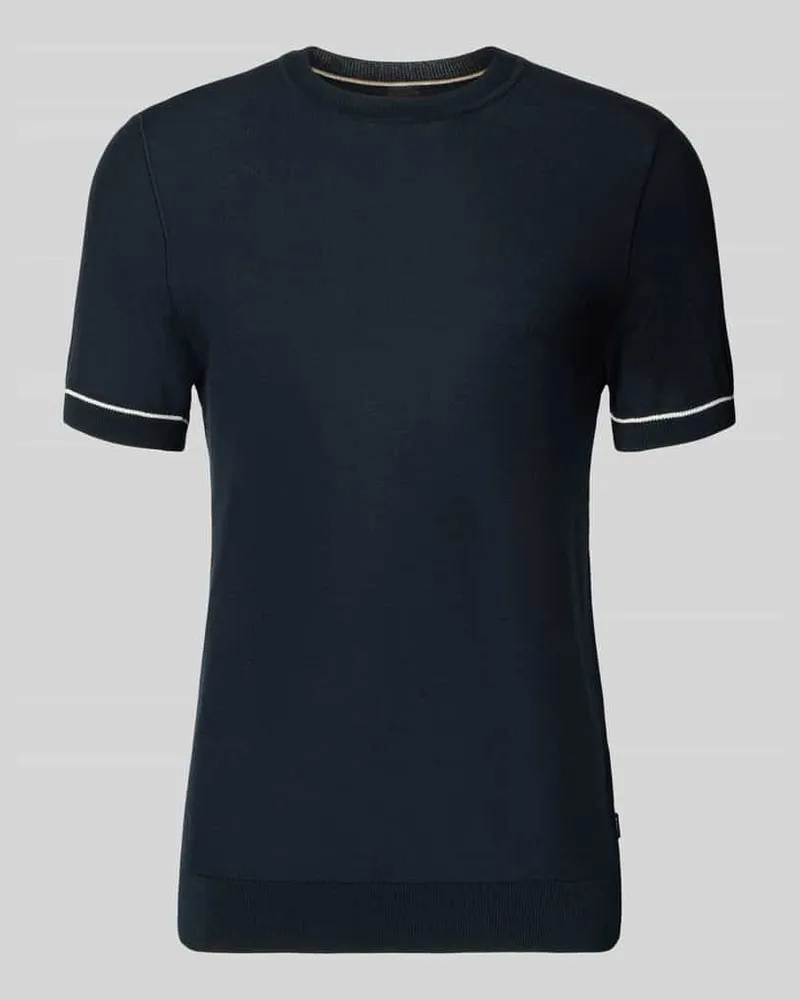 HUGO BOSS Regular Fit T-Shirt aus Strick Modell 'H-NALON Marine
