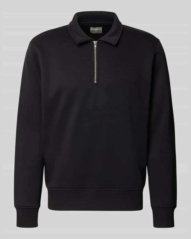 Jack & Jones Regular Fit Sweatshirt mit Baumwoll-Anteil Modell 'Bradley Black