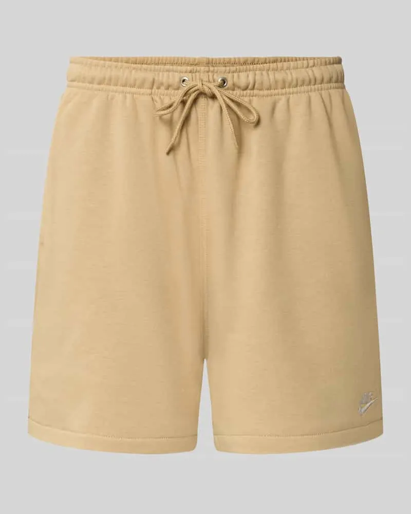Nike Regular Fit Sweatshorts aus Baumwoll-Mix Beige