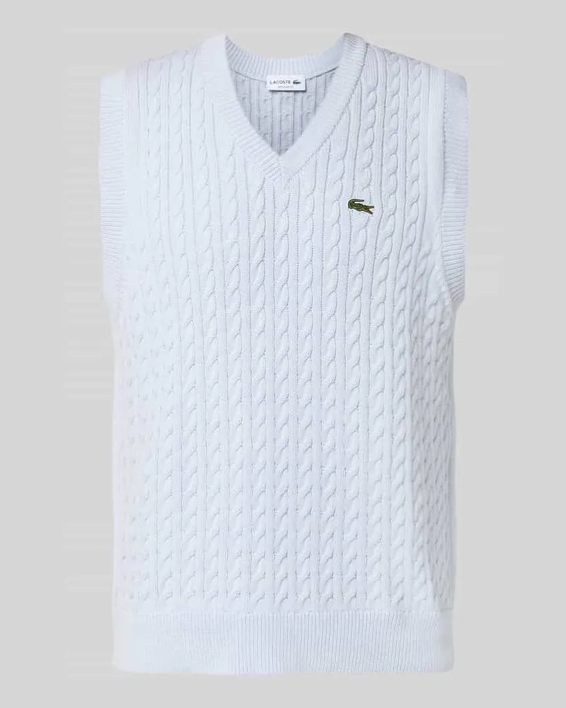 Lacoste Regular Fit Pullunder aus Baumwoll-Mix Hellblau