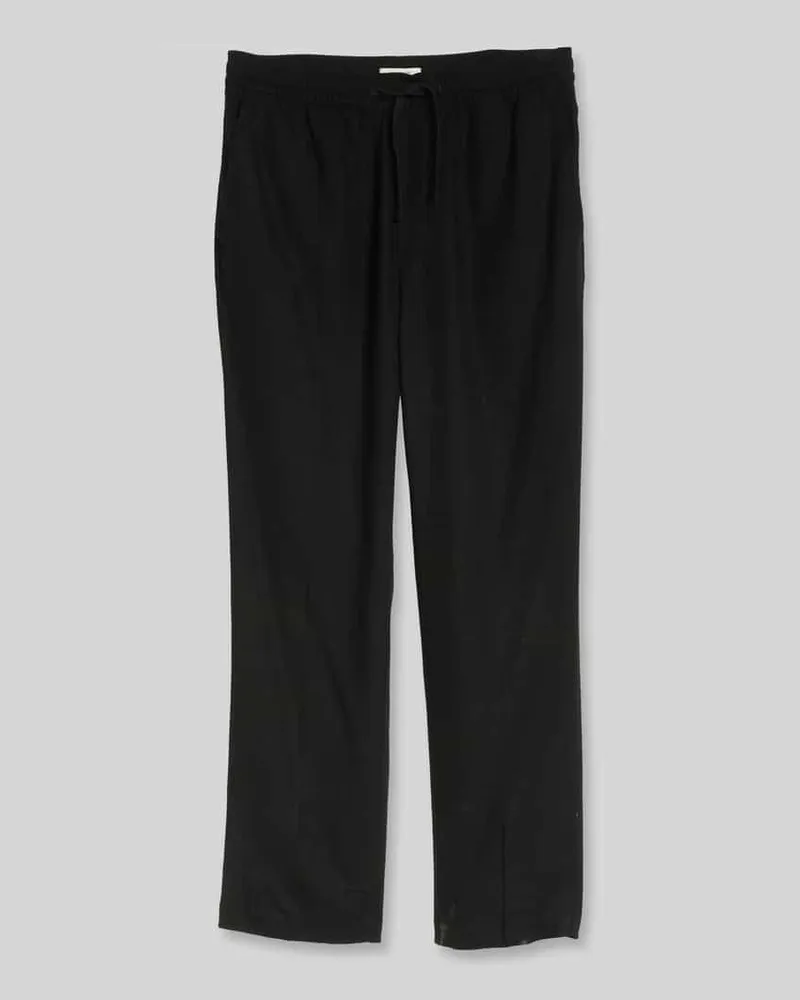 Tom Tailor Regular Fit Hose aus Viskose-Leinen-Mix Black