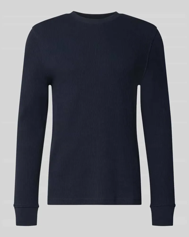 McNeal Longsleeve mit Ripp-Struktur Dunkelblau