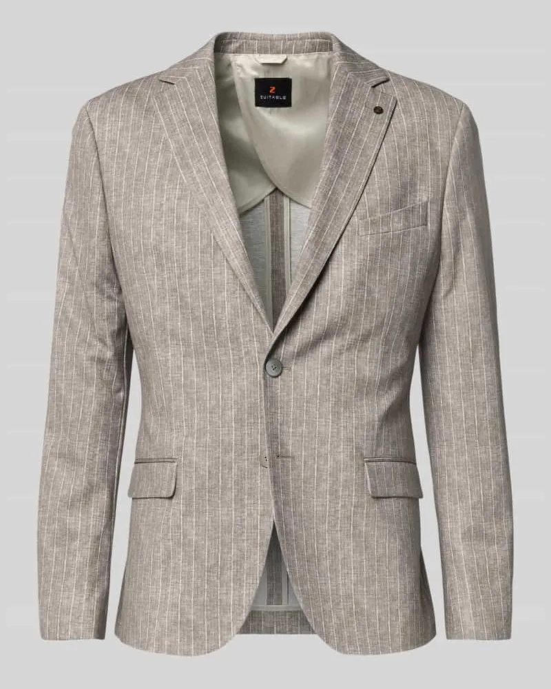 Zuitable Slim Fit 2-Knopf-Sakko mit Pattentaschen Modell 'Nick Hellbraun