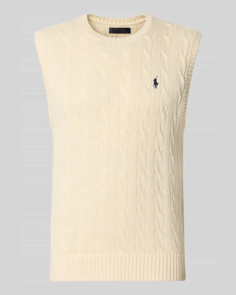 Ralph Lauren Regular Fit Pullunder aus reiner Baumwolle Offwhite