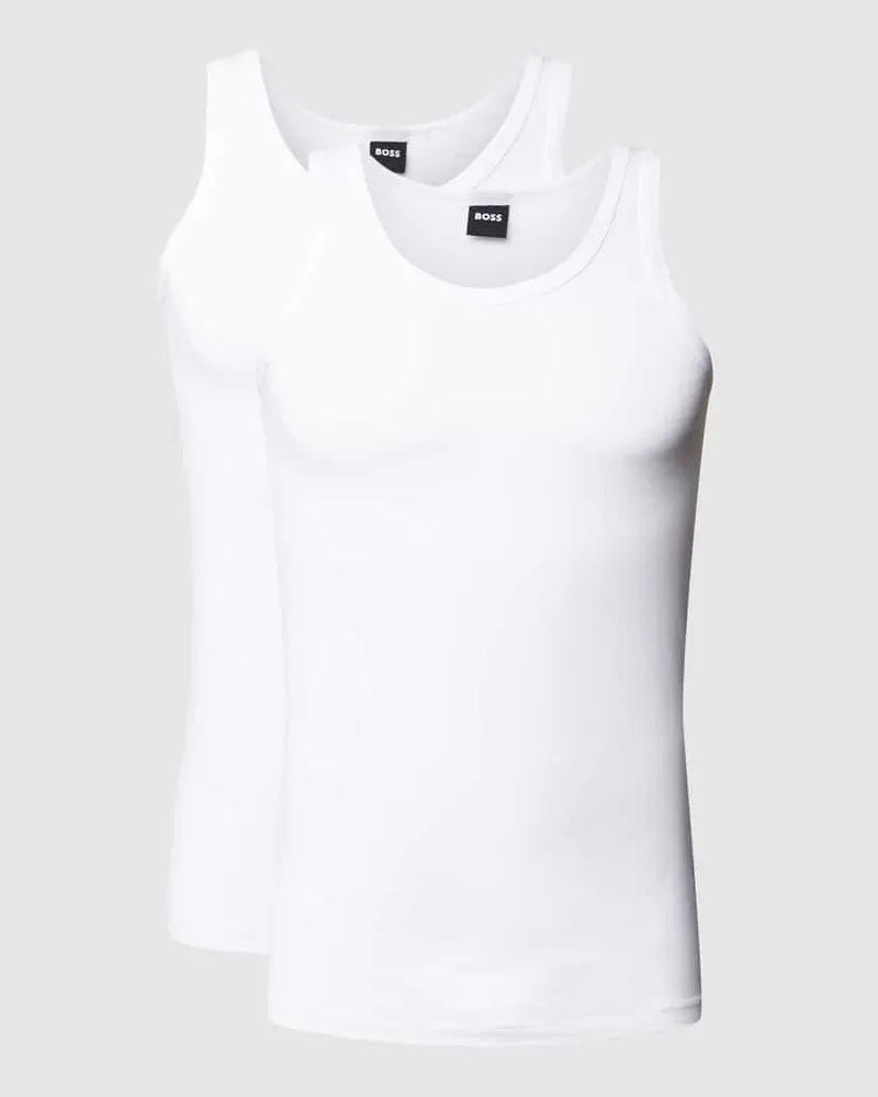 HUGO BOSS Tank Top mit Label-Detail im 2er-Pack Modell 'Modern Weiss