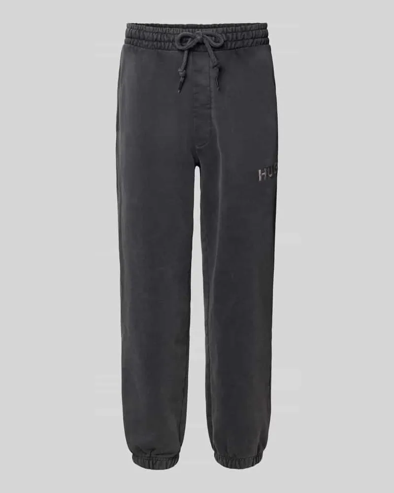 HUGO BOSS Relaxed Fit Sweatpants aus Baumwoll-Mix Modell 'DELWONY Mittelgrau